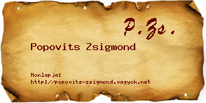 Popovits Zsigmond névjegykártya